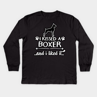 I Kissed A Boxer Kids Long Sleeve T-Shirt